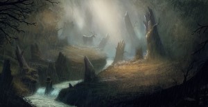 Rainy riverside